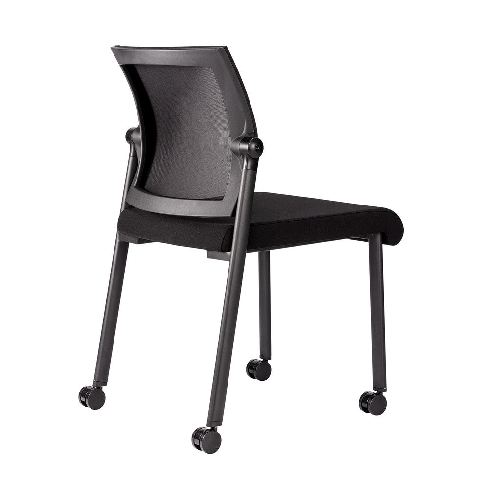 Mesh Back Armless Guest Chair - Stackable - Comes w/ Casters &amp; Glides for Legs - JD606MM-Guest and Stack Chair
