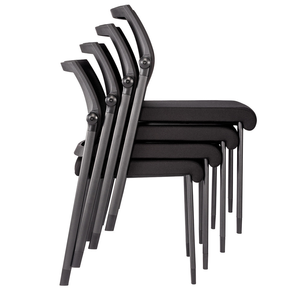 Mesh Back Armless Guest Chair - Stackable - Comes w/ Casters &amp; Glides for Legs - JD606MM-Guest and Stack Chair