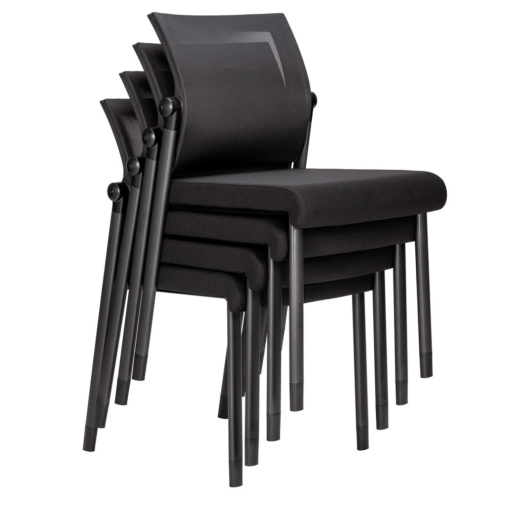 Mesh Back Armless Guest Chair - Stackable - Comes w/ Casters &amp; Glides for Legs - JD606MM-Guest and Stack Chair