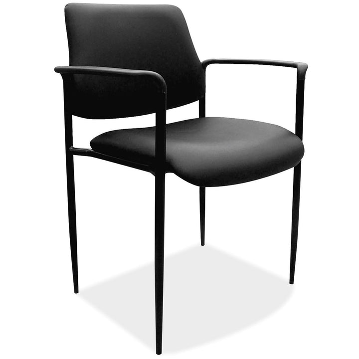 Leather Guest Chair with Armrests-Guest and Stack Chair