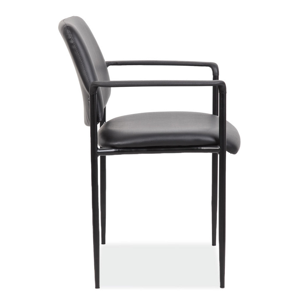 Leather Guest Chair with Armrests-Guest and Stack Chair