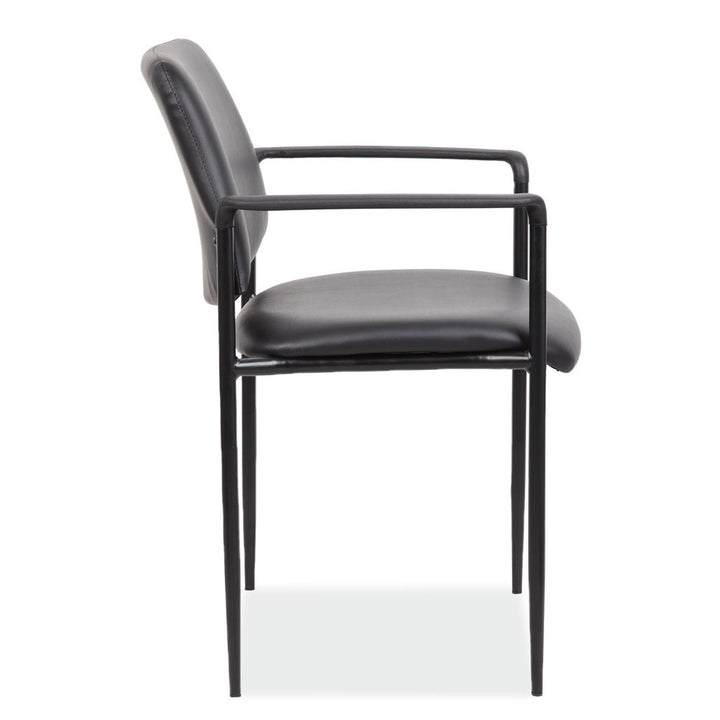 Leather Guest Chair with Armrests-Guest and Stack Chair