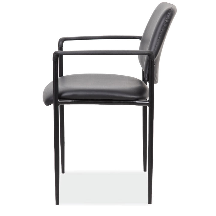 Leather Guest Chair with Armrests-Guest and Stack Chair