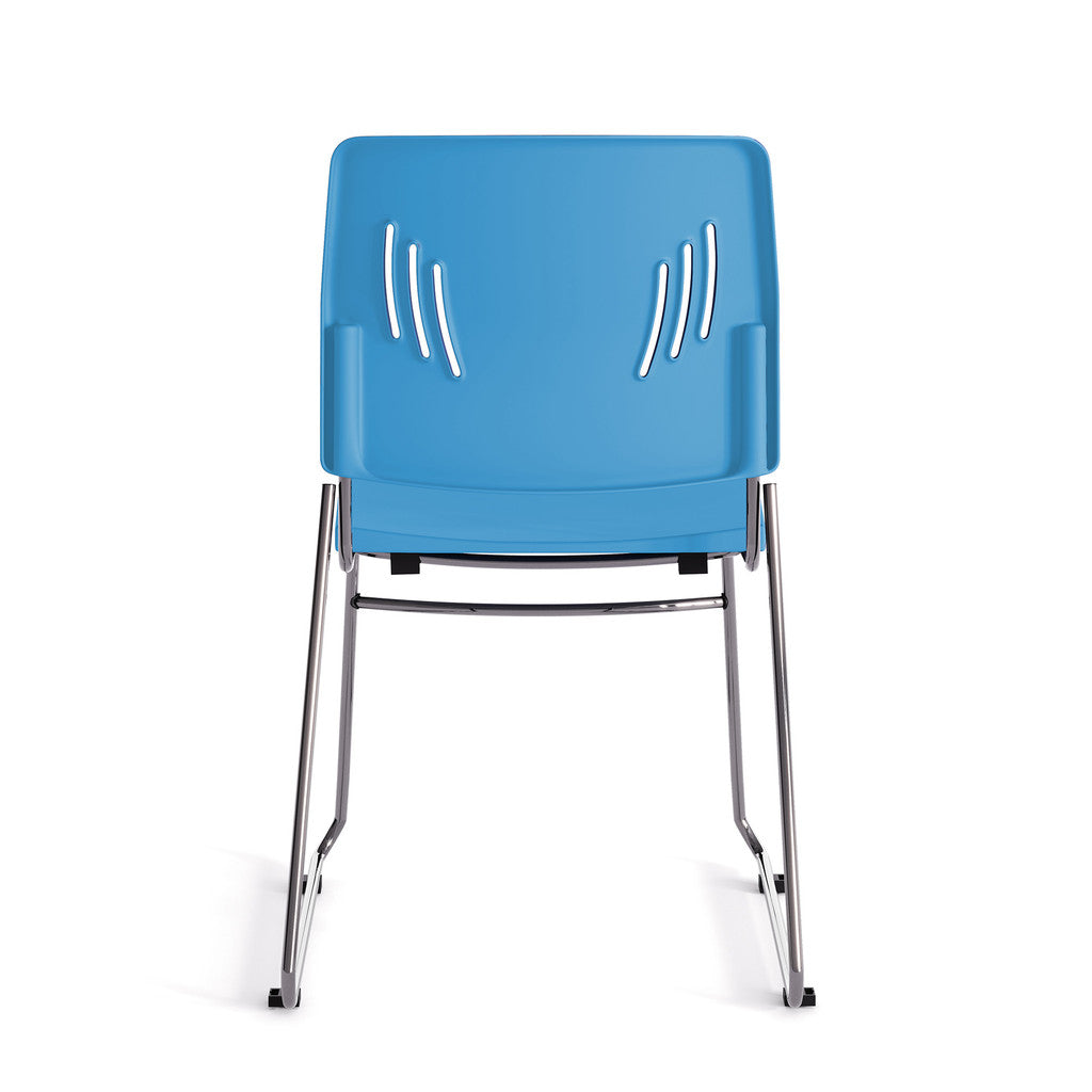 Armless Stackable Side Chair with Chrome Frame-Guest and Stack Chair
