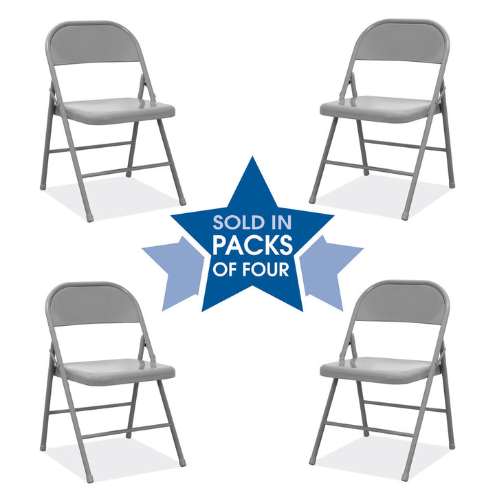 Commercial Grade Steel Folding Chairs - 4 Pack-Guest and Stack Chair