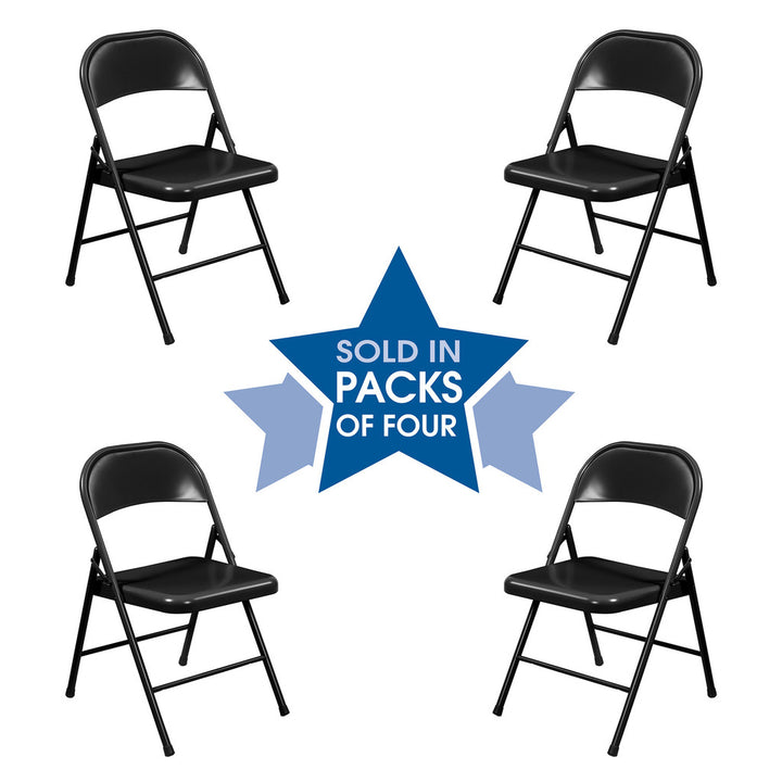 Commercial Grade Steel Folding Chairs - 4 Pack-Guest and Stack Chair