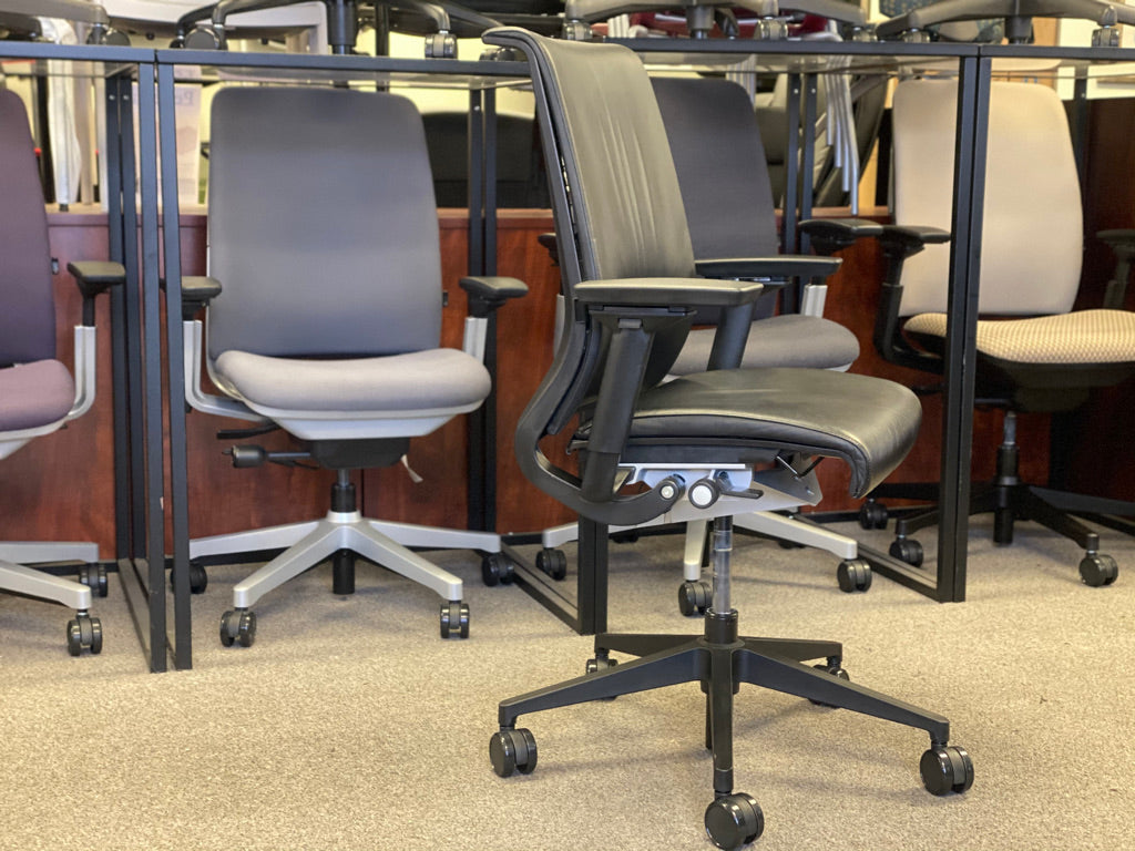 Steelcase - Think Chair with 4D Arms - Fully Upholstered in Leather