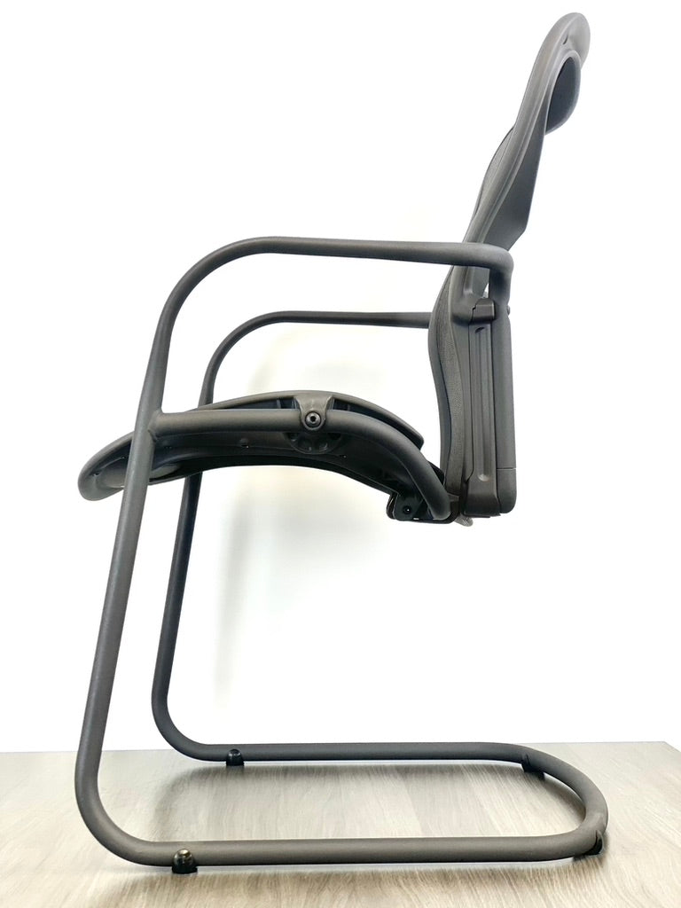 Brand New Open Box - Herman Miller Aeron Side Chairs w/ Adjustable Lumber Support - Black on Black - Size: B