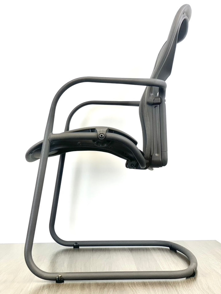 Brand New Open Box - Herman Miller Aeron Side Chairs w/ Adjustable Lumber Support - Black on Black - Size: B