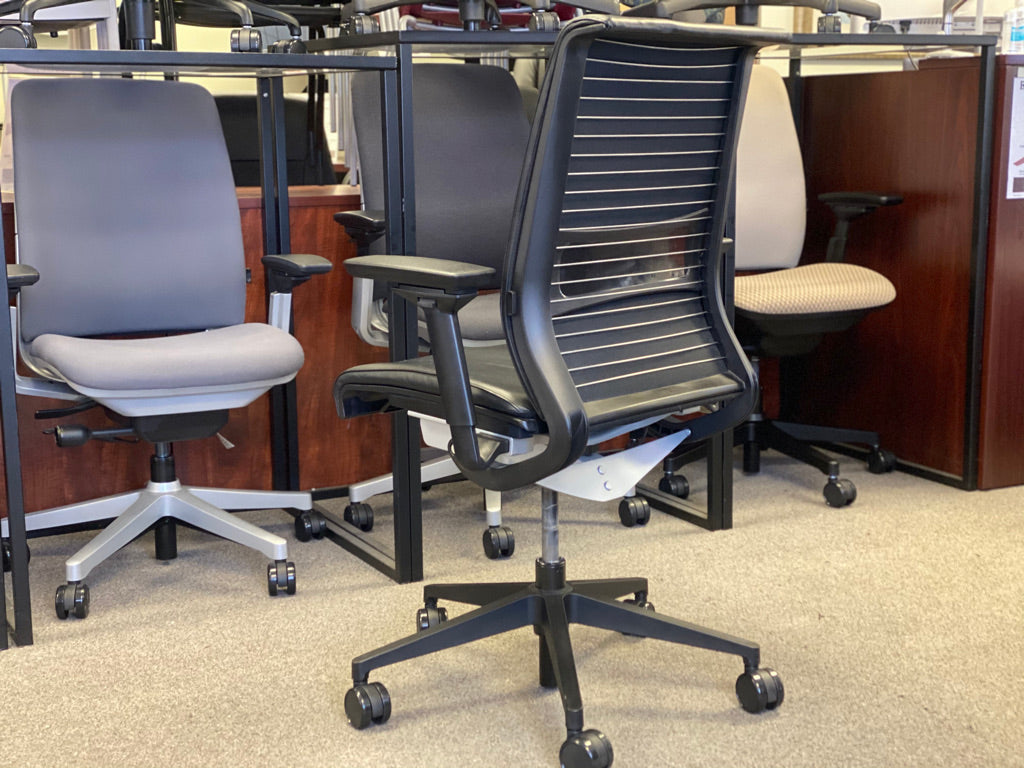 Steelcase - Think Chair with 4D Arms - Fully Upholstered in Leather
