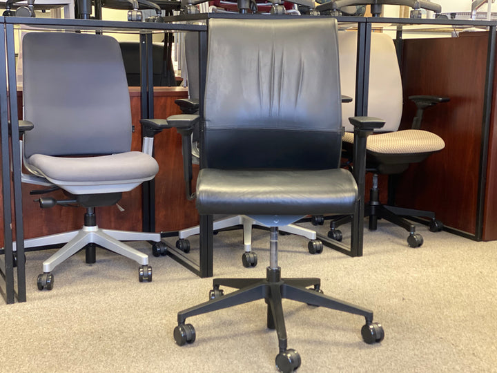 Steelcase - Think Chair with 4D Arms - Fully Upholstered in Leather