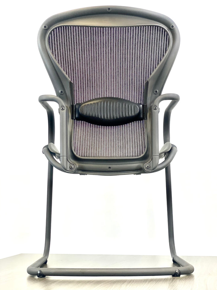 Brand New Open Box - Herman Miller Aeron Side Chairs w/ Adjustable Lumber Support - Black on Black - Size: B