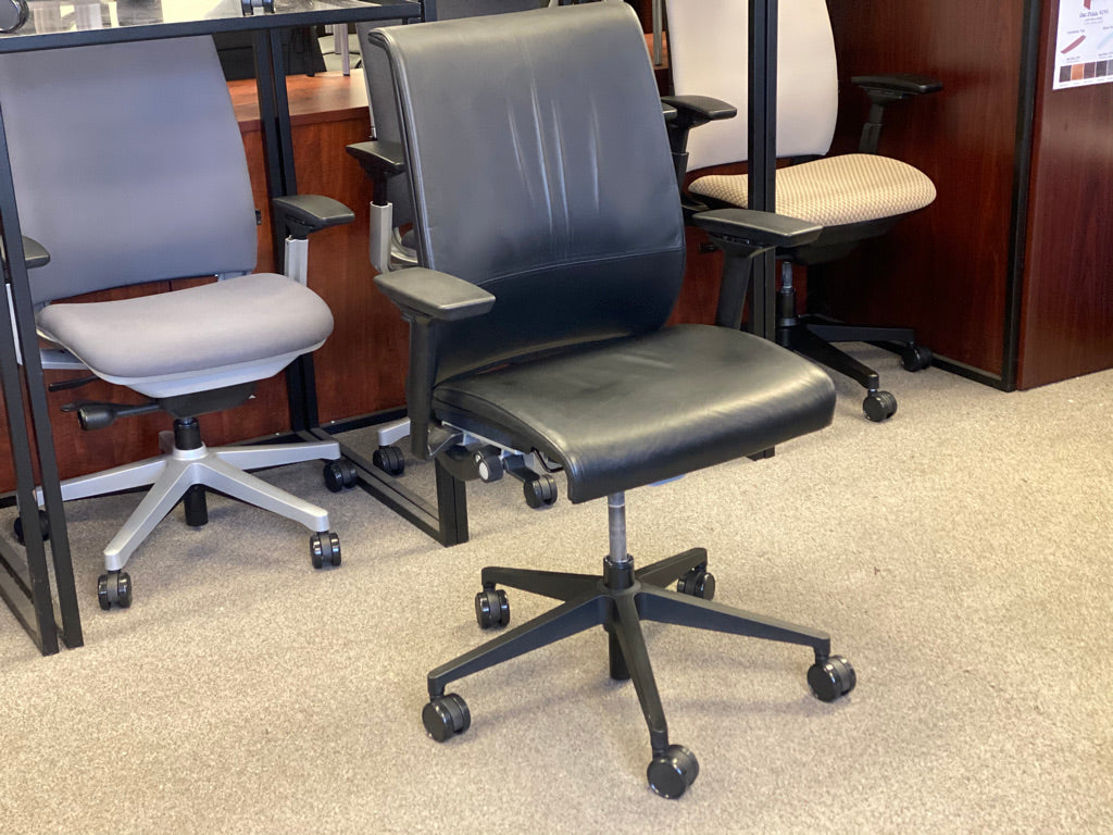 Steelcase - Think Chair with 4D Arms - Fully Upholstered in Leather