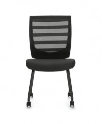 Low Back Mesh Back Guest Chair on Casters - JD10706B-Guest and Stack Chair