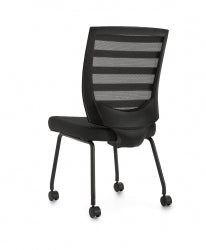 Low Back Mesh Back Guest Chair on Casters - JD10706B-Guest and Stack Chair