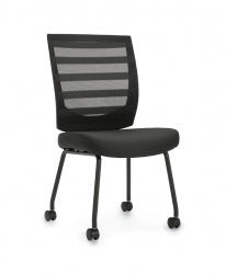 Low Back Mesh Back Guest Chair on Casters - JD10706B-Guest and Stack Chair