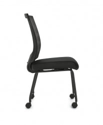 Low Back Mesh Back Guest Chair on Casters - JD10706B-Guest and Stack Chair
