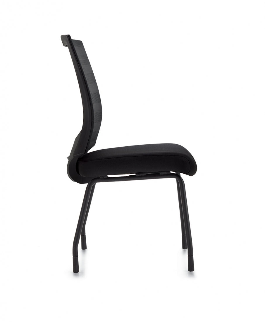 Low Back Mesh Back Guest Chair on Glides- JD10706B-Guest and Stack Chair