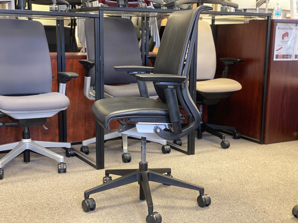 Steelcase - Think Chair with 4D Arms - Fully Upholstered in Leather