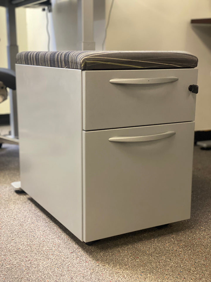 Kimball - Mobile Pedestal - Drawer &amp; File w/ Cushion Top - Pre-Owned