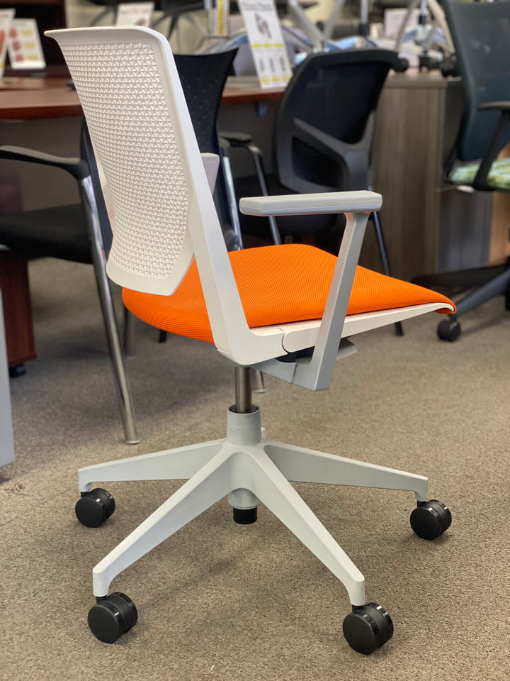 Haworth Very Chair - White on Orange on Grey