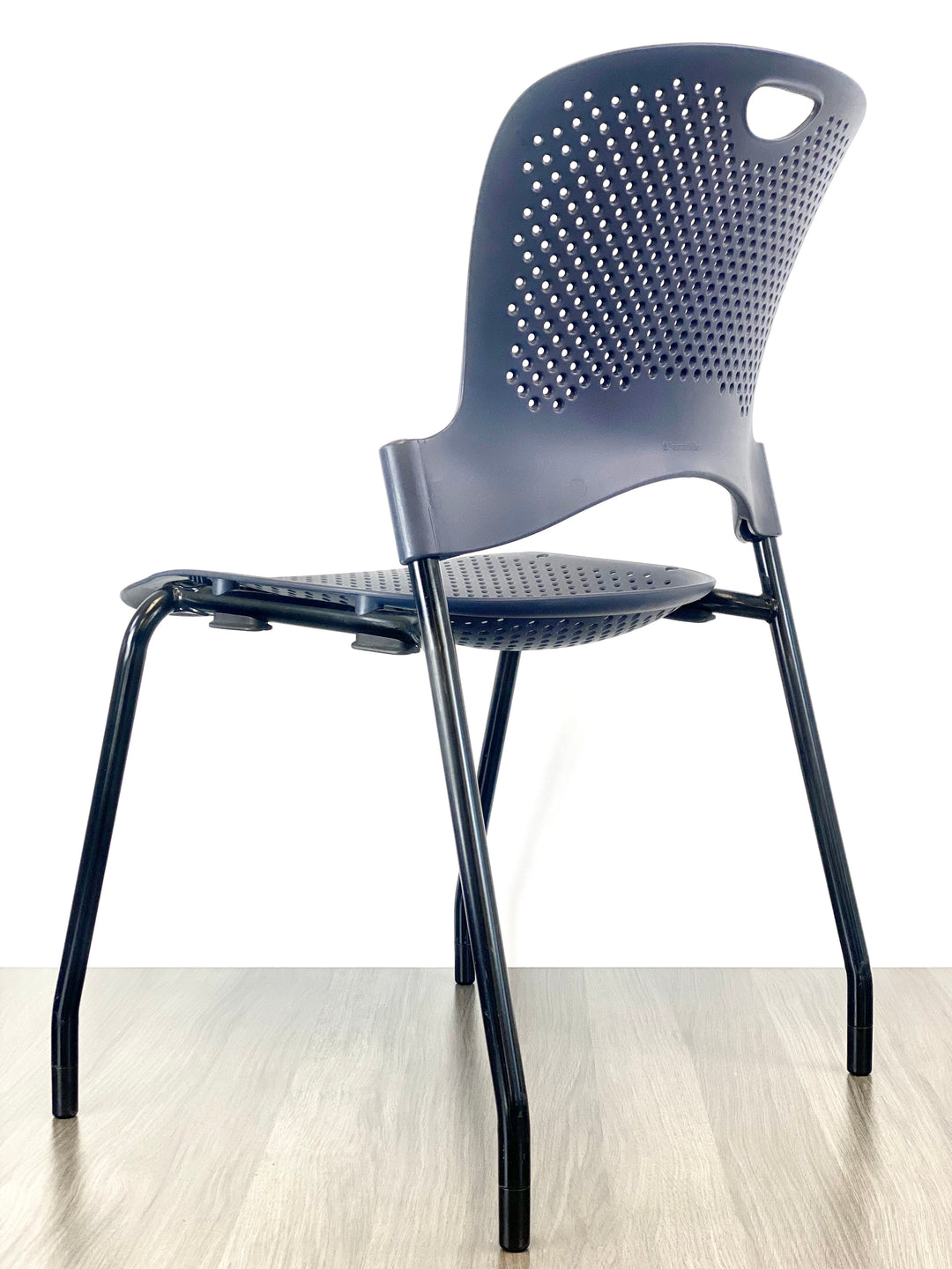 Herman Miller - Caper Armless Stacking Chairs - Navy Blue on Black Frame - Pre-Owned-