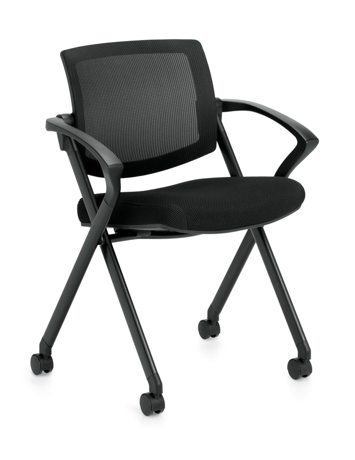 Mesh Back Flip Seat Nesting Chair - JD11340B-Guest and Stack Chair