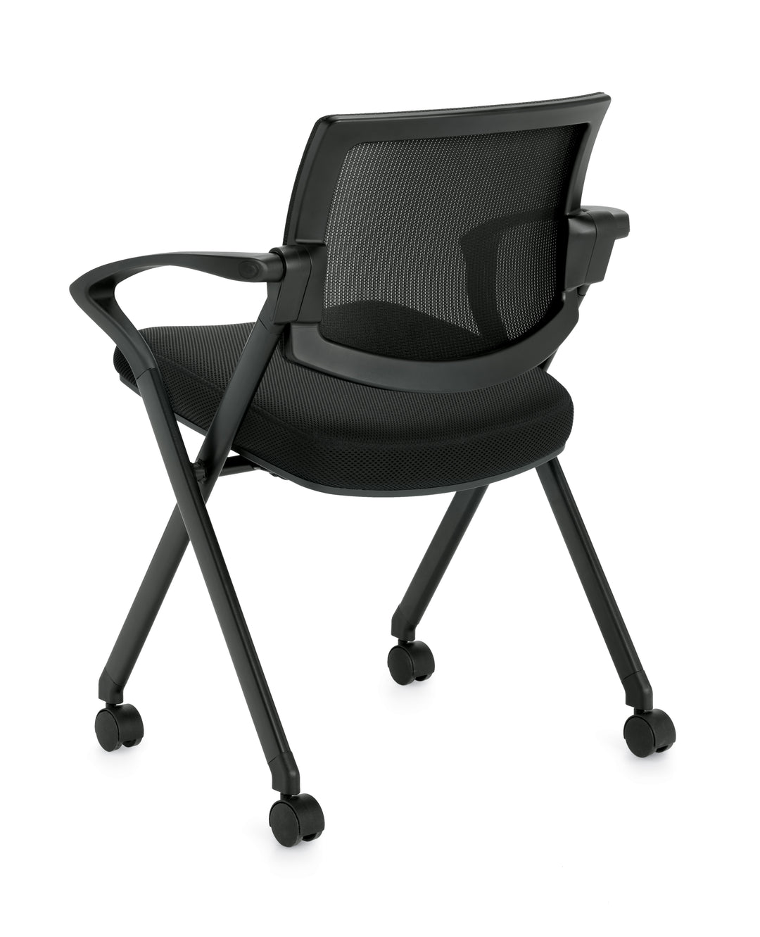 Mesh Back Flip Seat Nesting Chair - JD11340B-Guest and Stack Chair