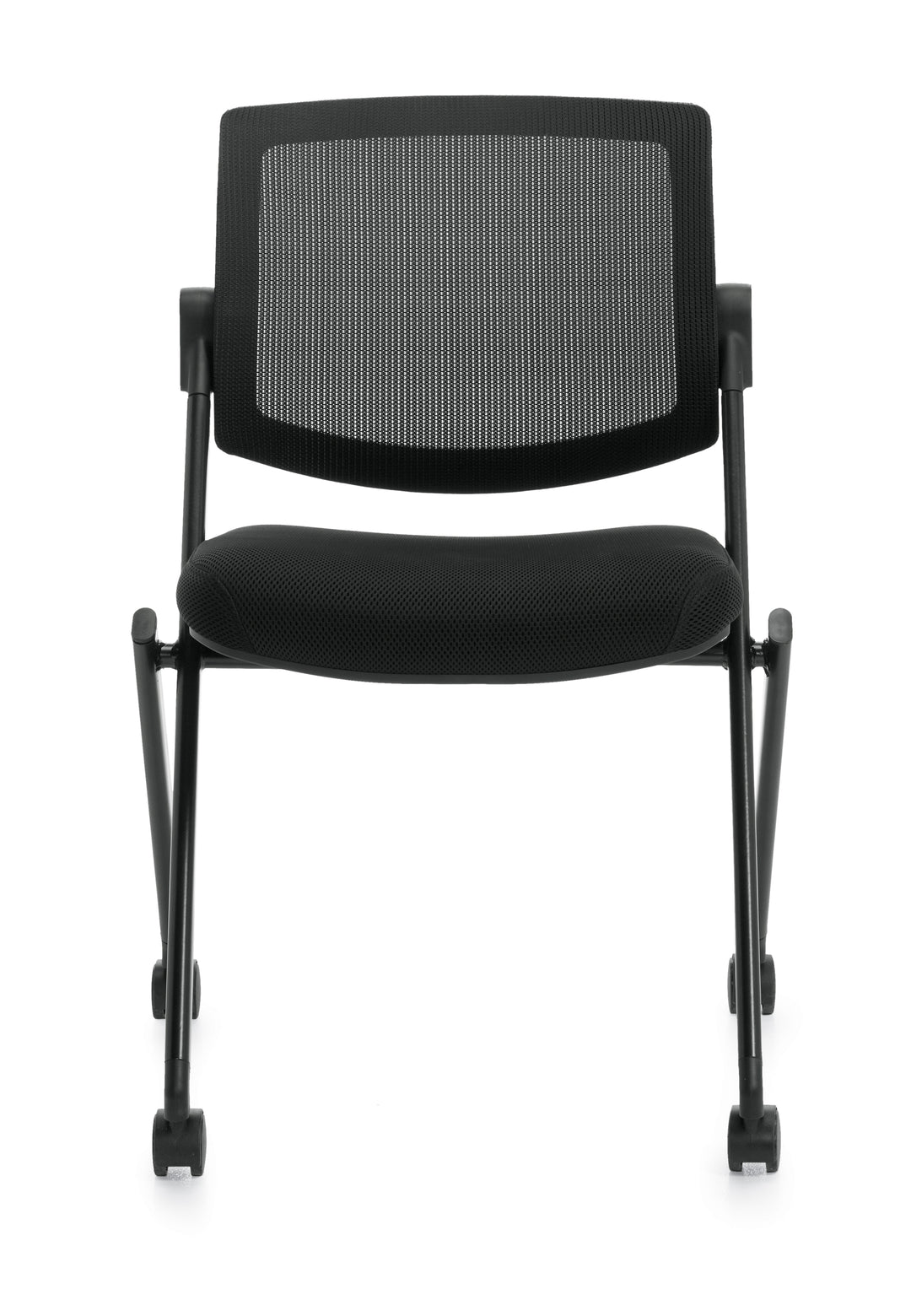 Mesh Back Flip Seat Armless Nesting Chair - JD11341B-Guest and Stack Chair