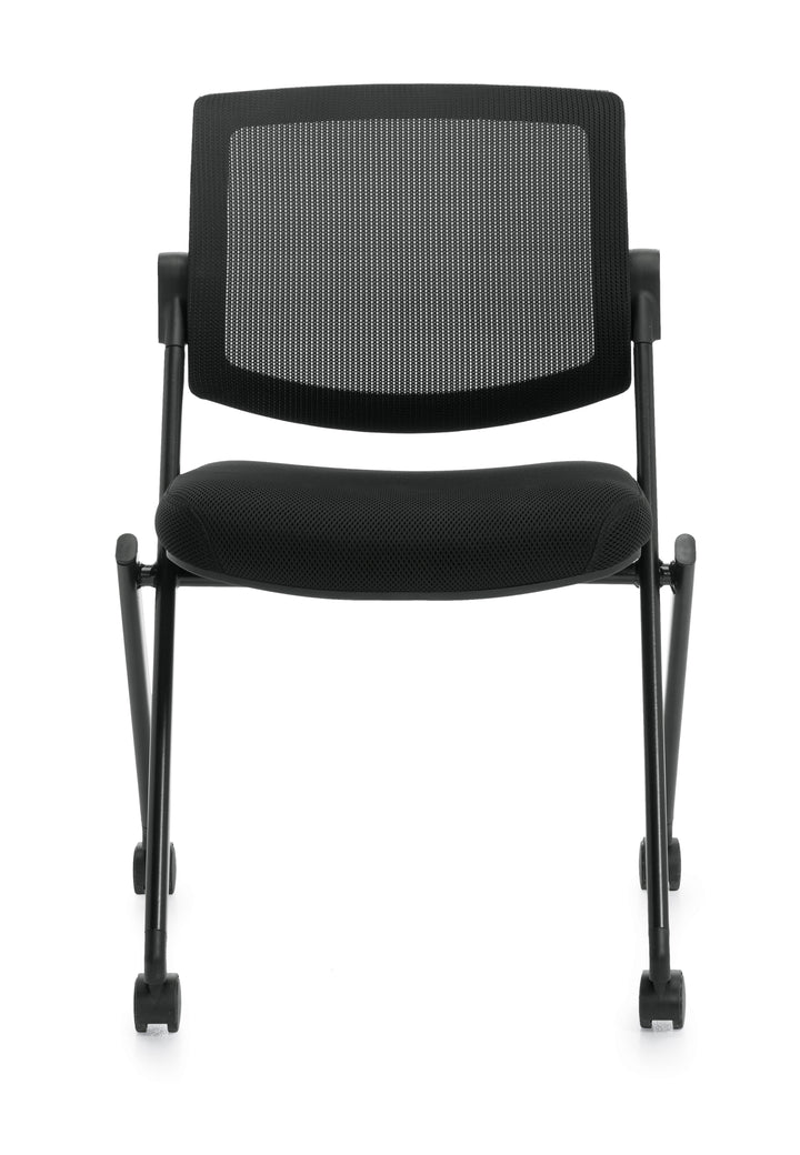 Mesh Back Flip Seat Armless Nesting Chair - JD11341B-Guest and Stack Chair