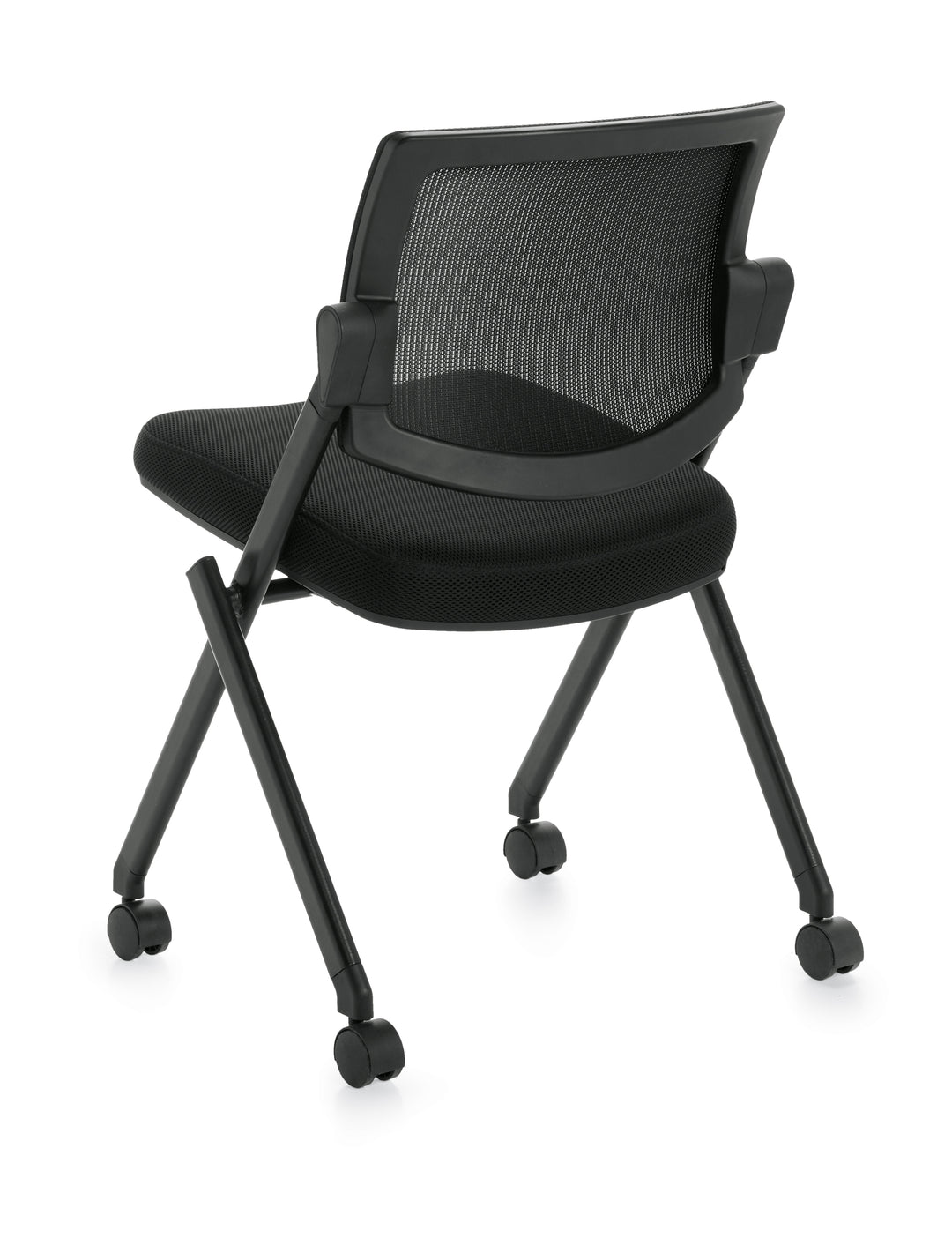 Mesh Back Flip Seat Armless Nesting Chair - JD11341B-Guest and Stack Chair