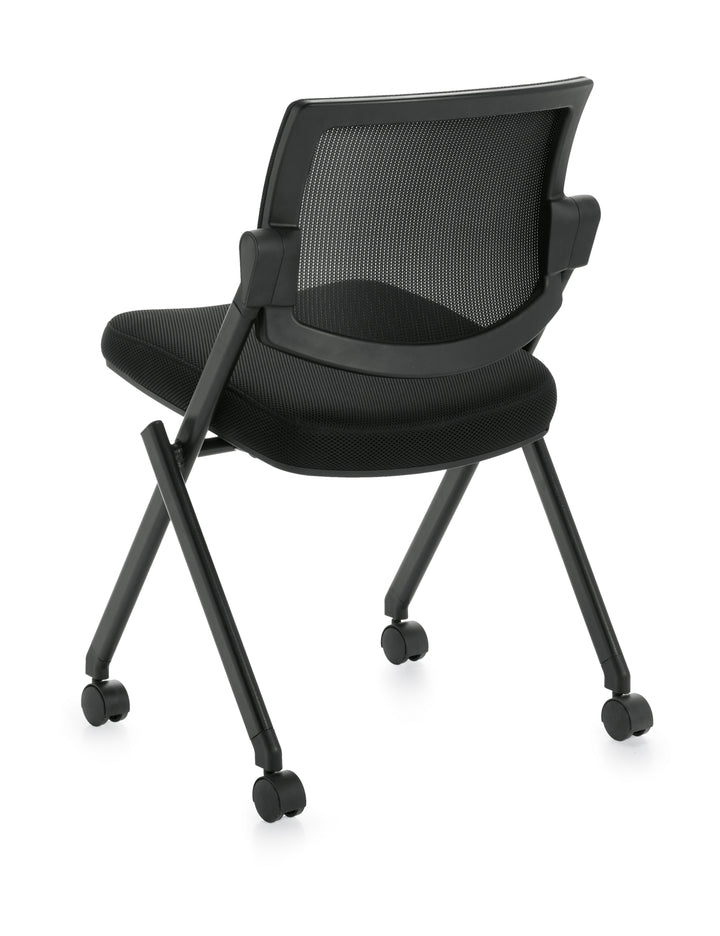 Mesh Back Flip Seat Armless Nesting Chair - JD11341B-Guest and Stack Chair