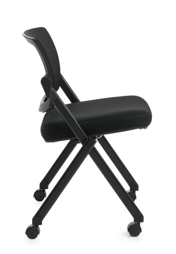 Mesh Back Flip Seat Armless Nesting Chair - JD11341B-Guest and Stack Chair
