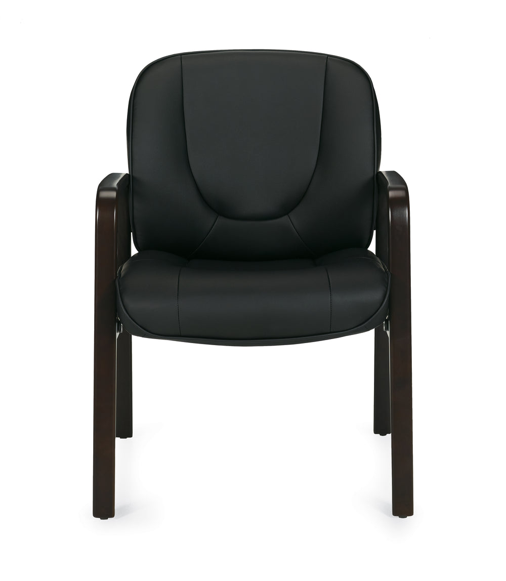 Luxhide Guest Chair with Espresso Wood Accents - JD11770BES - Joe's Discount Office Furniture