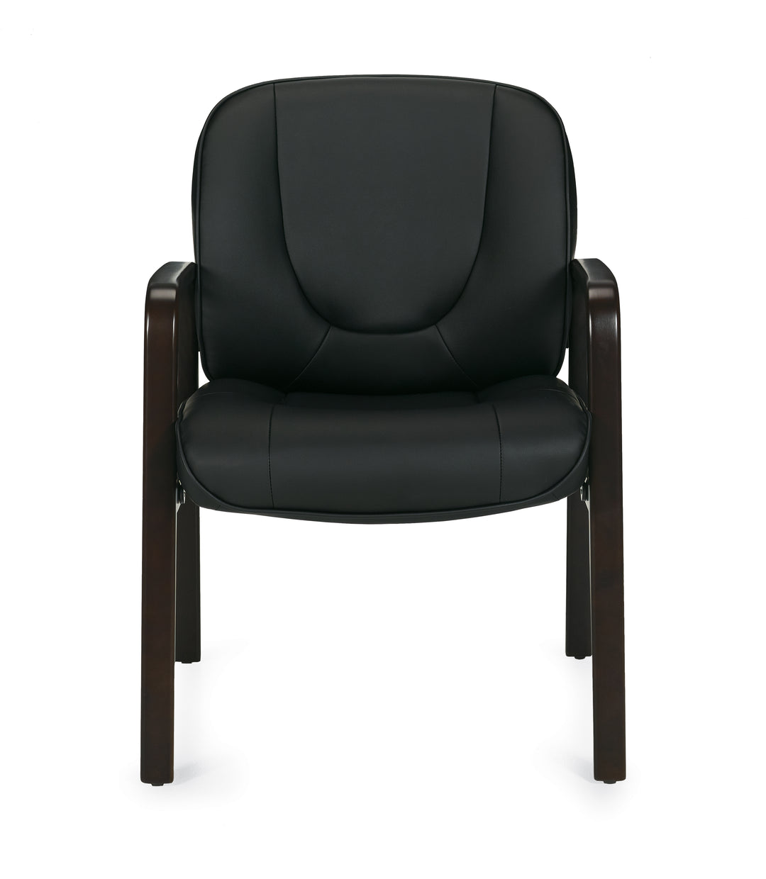 Luxhide Guest Chair with Espresso Wood Accents - JD11770BES-Guest and Stack Chair