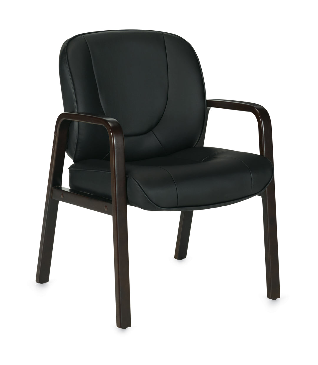 Luxhide Guest Chair with Espresso Wood Accents - JD11770BES - Joe's Discount Office Furniture