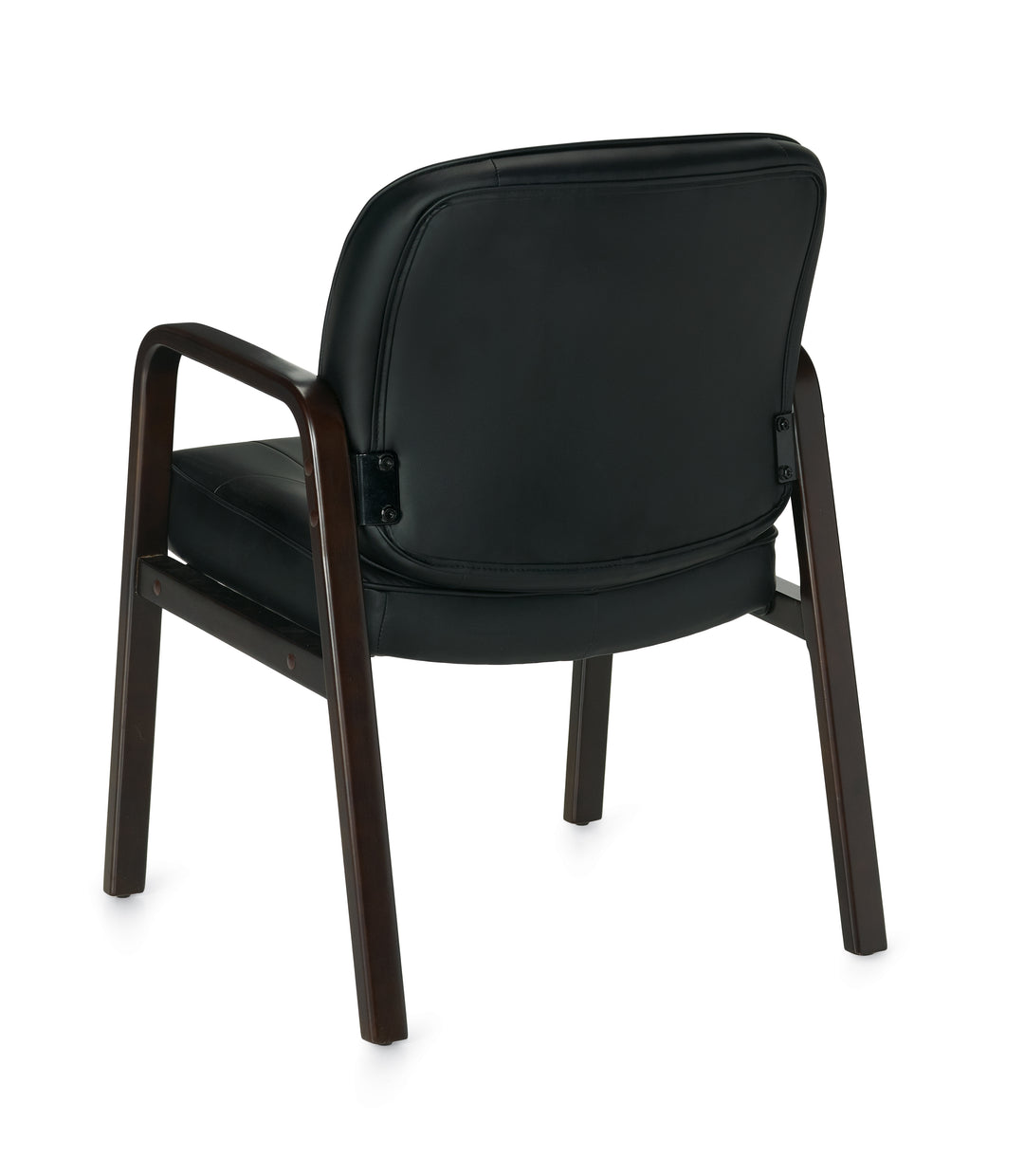 Luxhide Guest Chair with Espresso Wood Accents - JD11770BES-Guest and Stack Chair