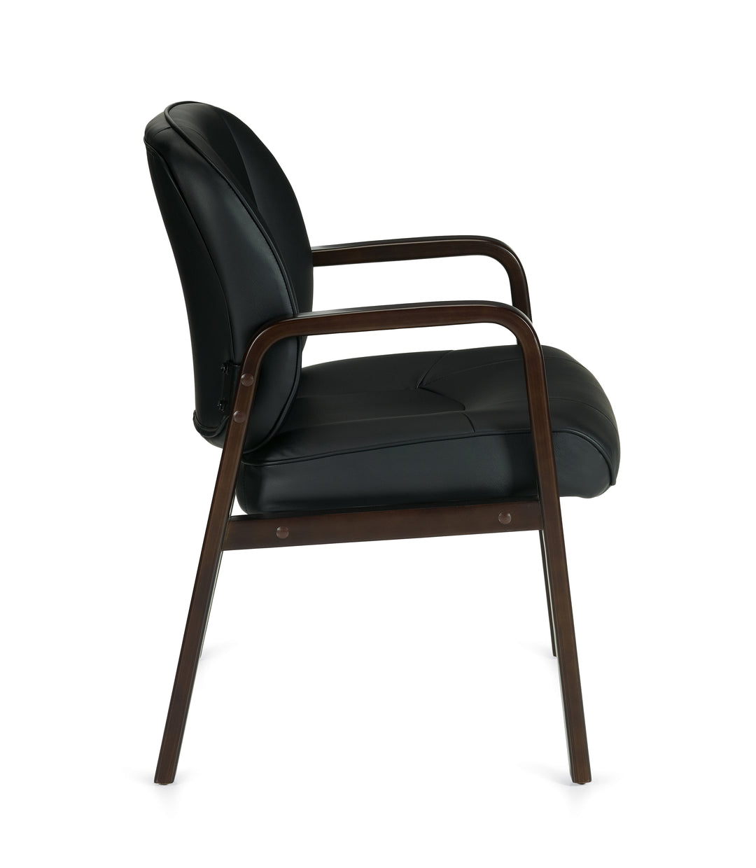 Luxhide Guest Chair with Espresso Wood Accents - JD11770BES-Guest and Stack Chair
