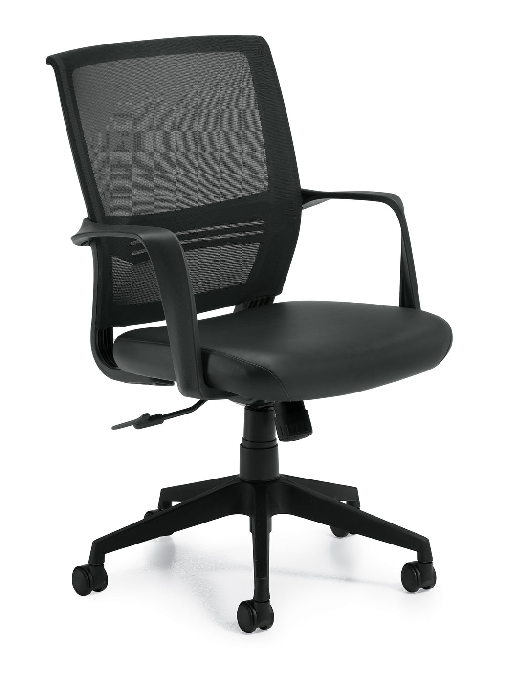 Low Back Mesh Back Tilter Chair with Luxhide Seat - JD13026B - Joe's Discount Office Furniture