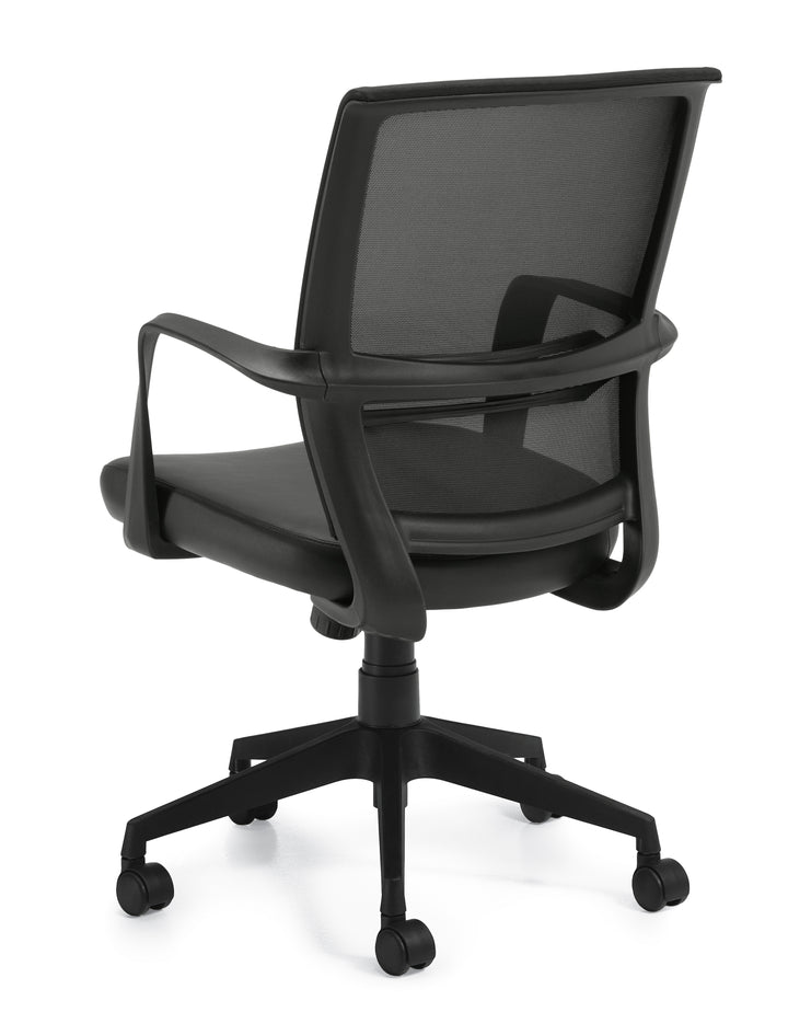 Low Back Mesh Back Tilter Chair with Luxhide Seat - JD13026B-Conference and Management Chair