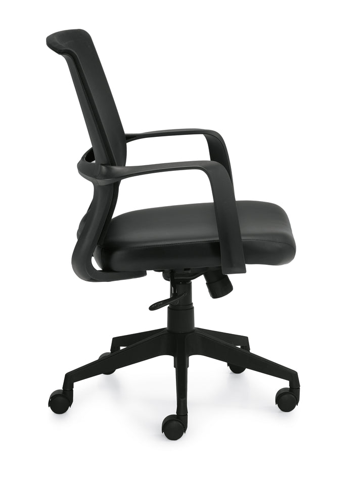 Low Back Mesh Back Tilter Chair with Luxhide Seat - JD13026B-Conference and Management Chair