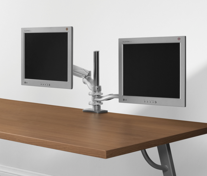Global - Monitor Arms - Dual Screen - Double Extension - Height Adjustable Pole Base - (MON2SDEH) - List Price: $936 - Joe&