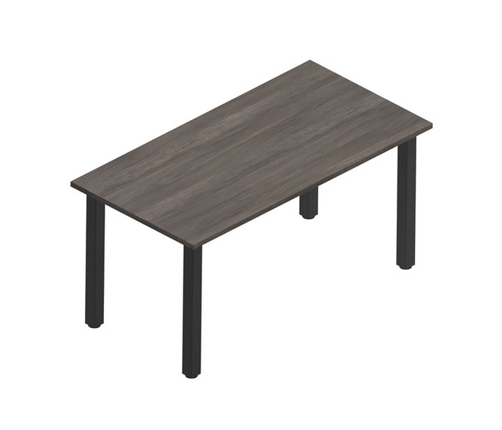 Square Post Rectangular Desk/Table (Black Legs)-Office Furniture