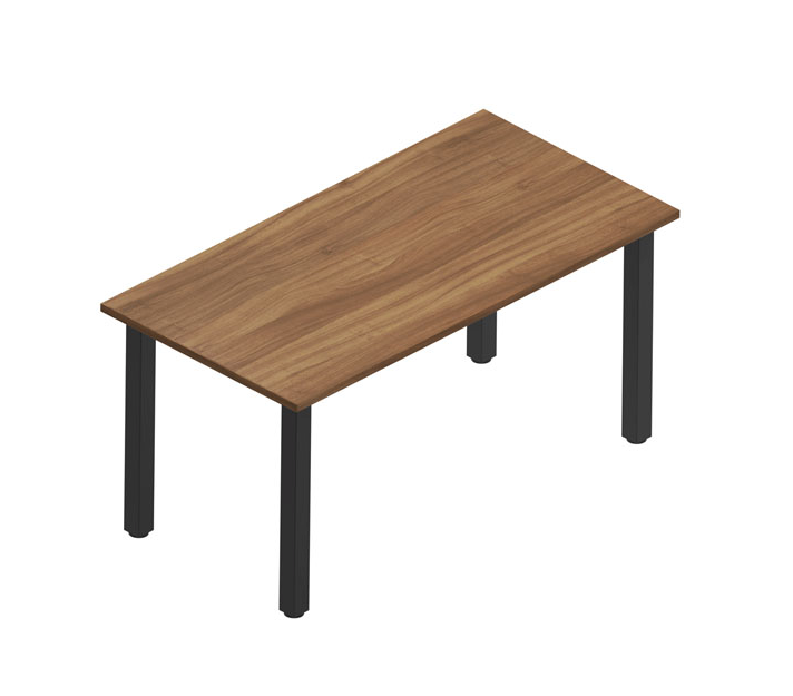 Square Post Rectangular Desk/Table (Black Legs)-Office Furniture
