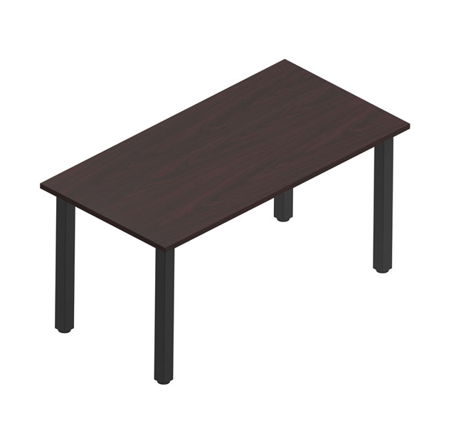 Square Post Rectangular Desk/Table (Black Legs)-Office Furniture
