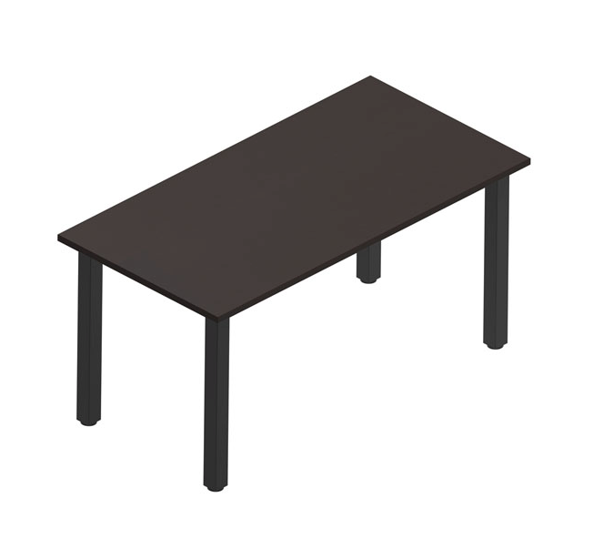 Square Post Rectangular Desk/Table (Black Legs)-Office Furniture