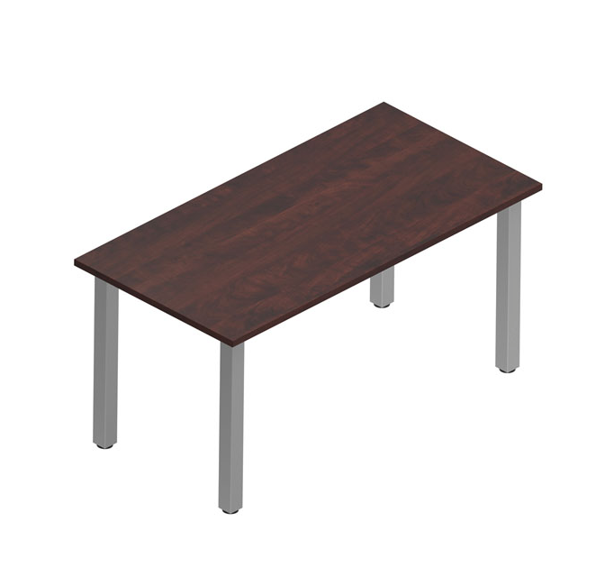 Square Post Rectangular Desk/Table (Tungsten Legs)-Office Furniture
