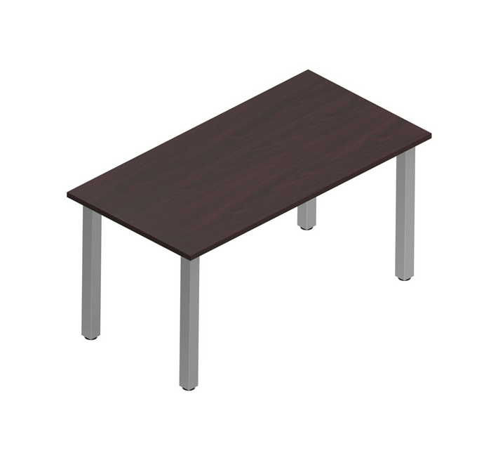 Square Post Rectangular Desk/Table (Tungsten Legs)-Office Furniture
