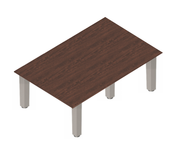 Square Post Rectangular Coffee Tables - Tungsten Legs-Office Furniture