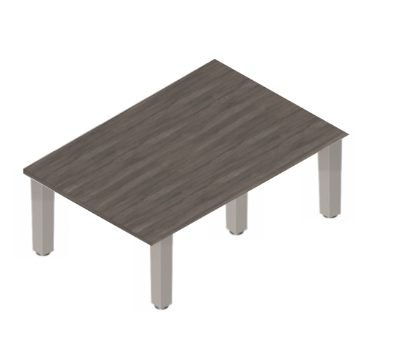 Square Post Rectangular Coffee Tables - Tungsten Legs-Office Furniture
